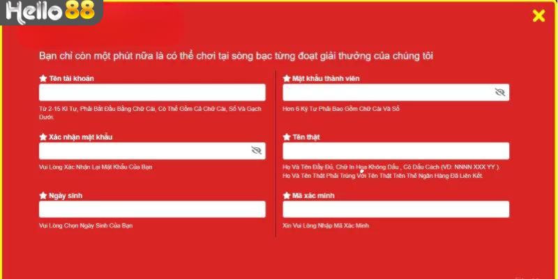 Cách thức tham gia đăng ký tại Hello88 đơn giản nhất